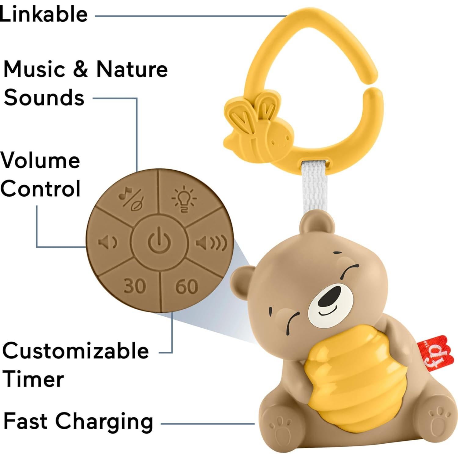 Máquina de Sonido Portátil Fisher Price Oso Luz Nocturna