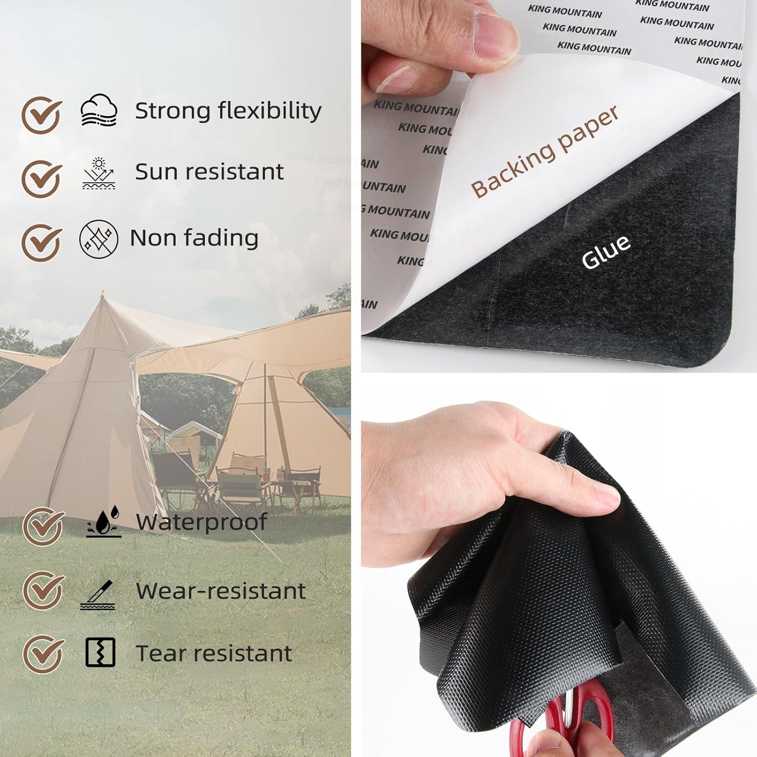 Parche de Reparación Impermeable KING MOUNTAIN 9x11 cm 2 Pcs