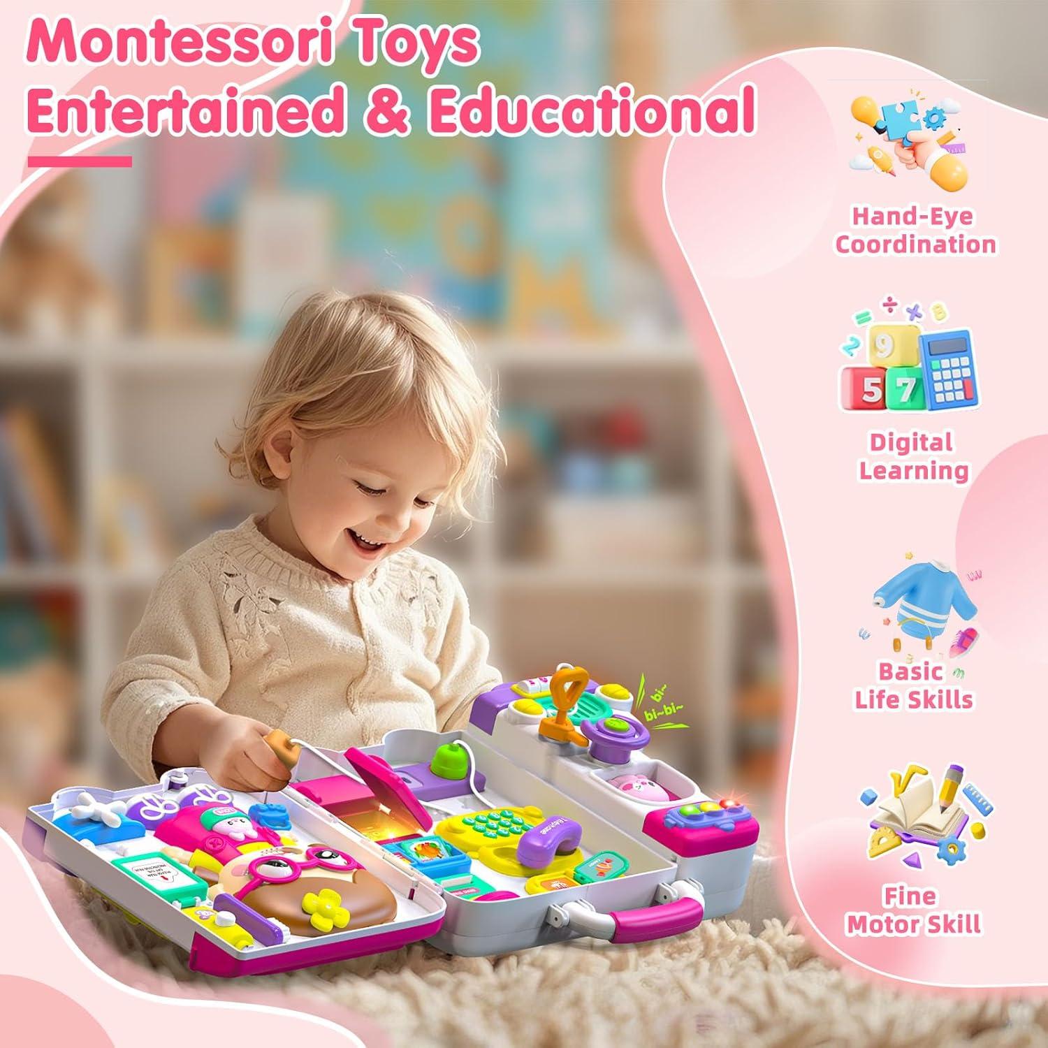 Tablero Ocupado Montessori 54-en-1 para Bebés 1-3 Años