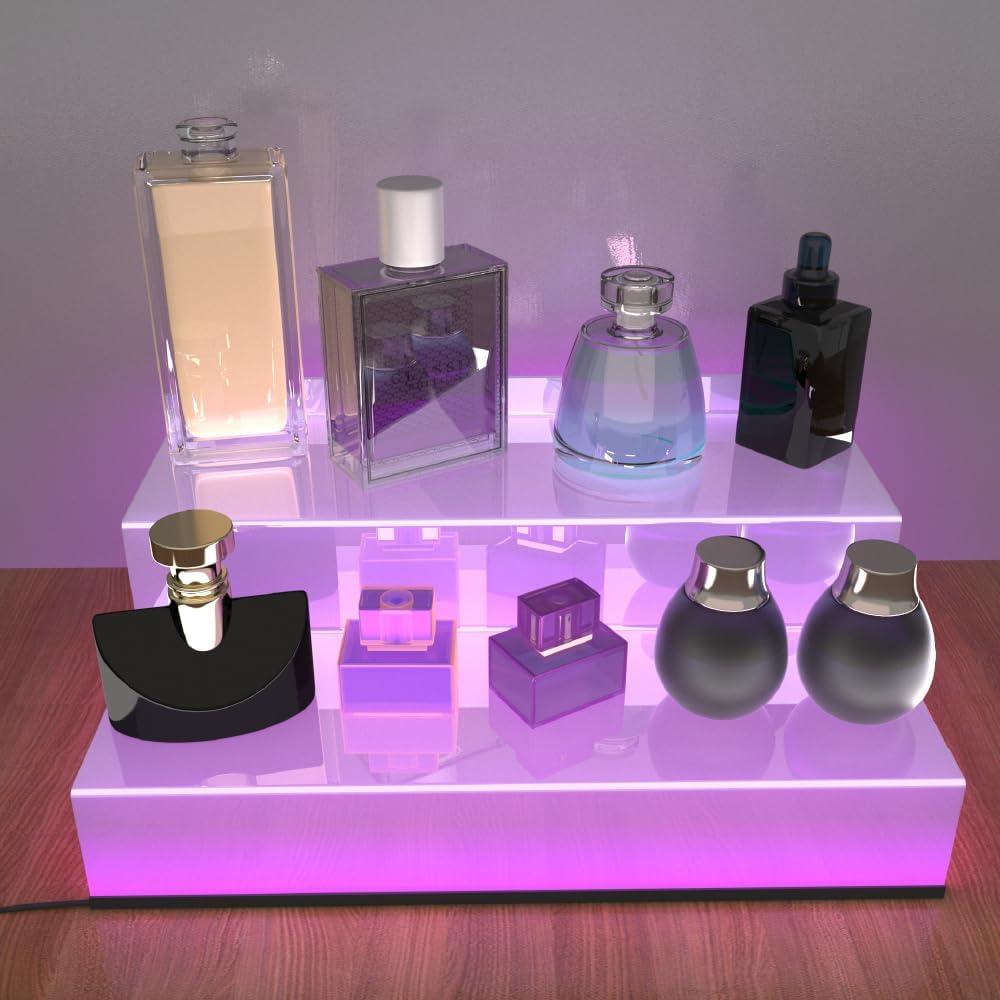 Estante Acrílico YMVV con Luz LED 30x20x15 cm 2 Niveles