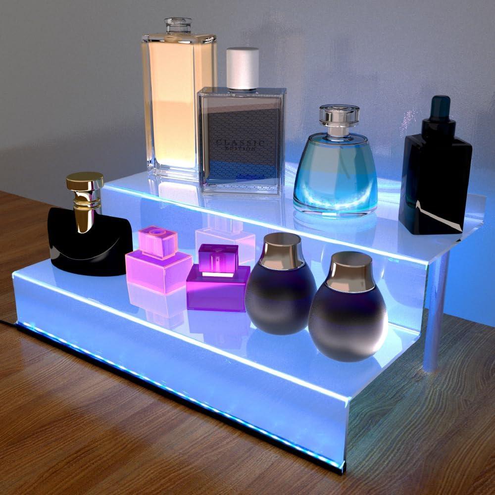 Estante Acrílico YMVV con Luz LED 30x20x15 cm 2 Niveles