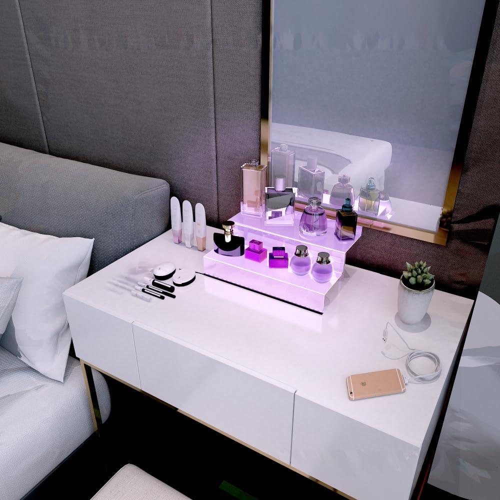 Estante Acrílico YMVV con Luz LED 30x20x15 cm 2 Niveles