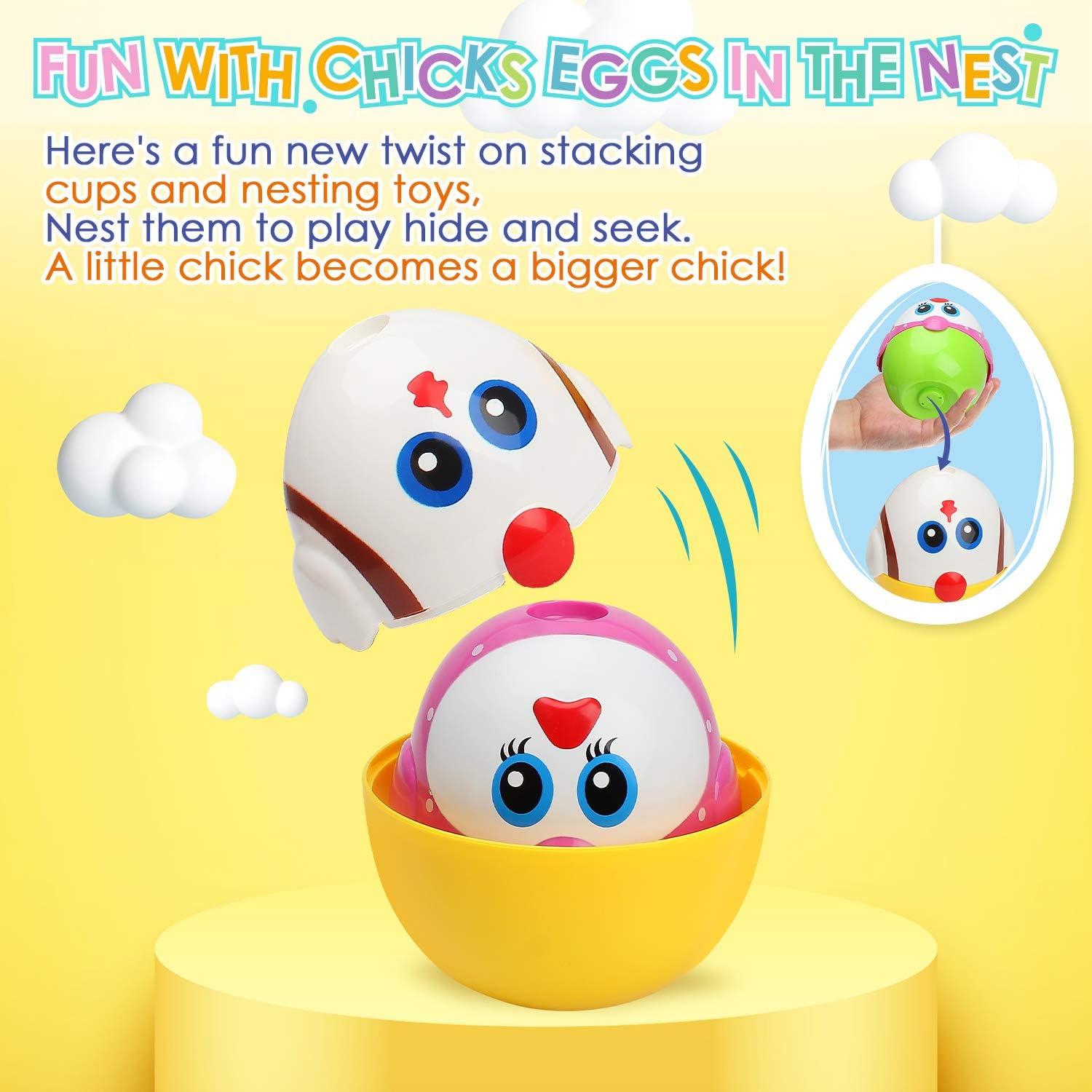 Juguetes de Huevo de Pascua LUKAT 8 Pcs Apilables y Anidables