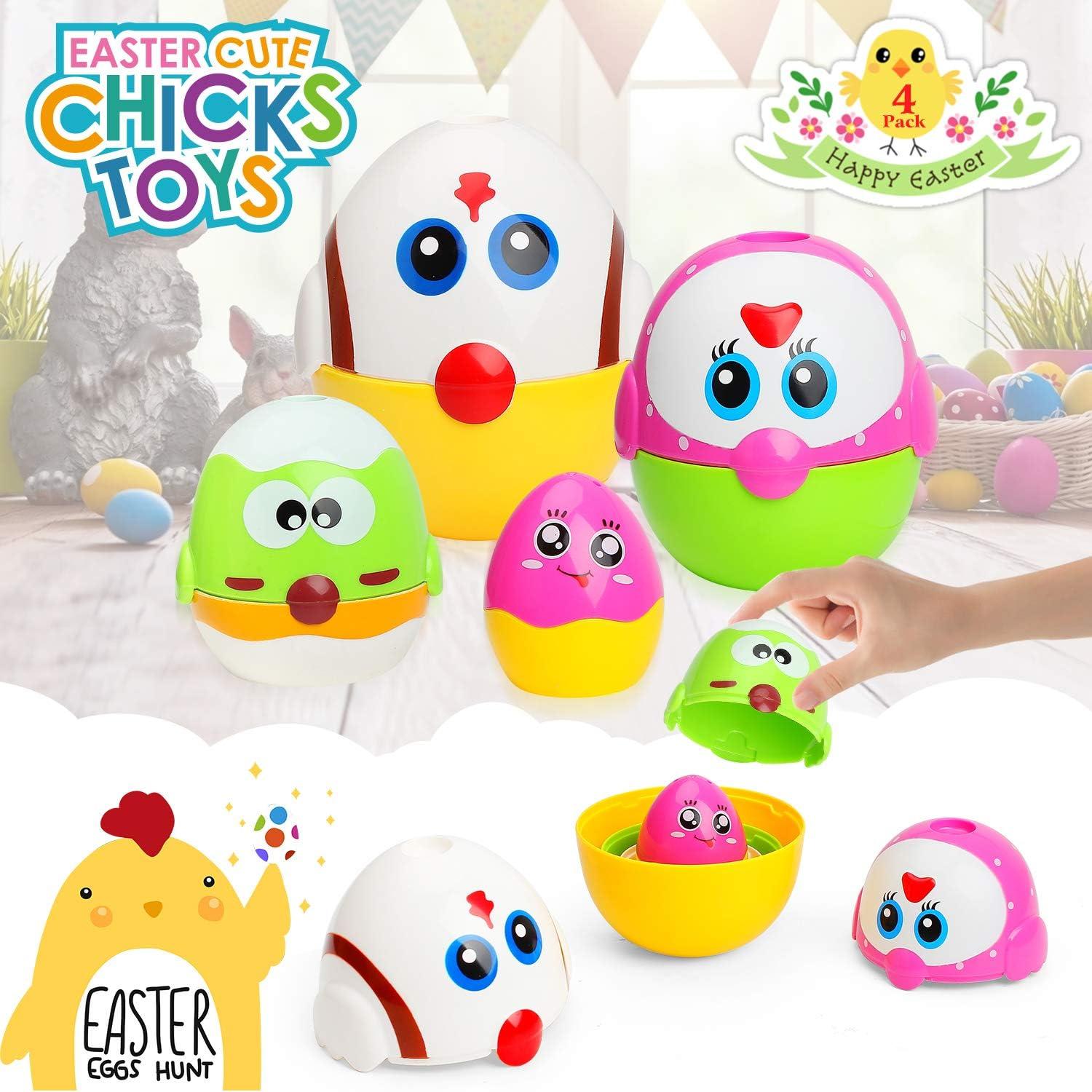 Juguetes de Huevo de Pascua LUKAT 8 Pcs Apilables y Anidables