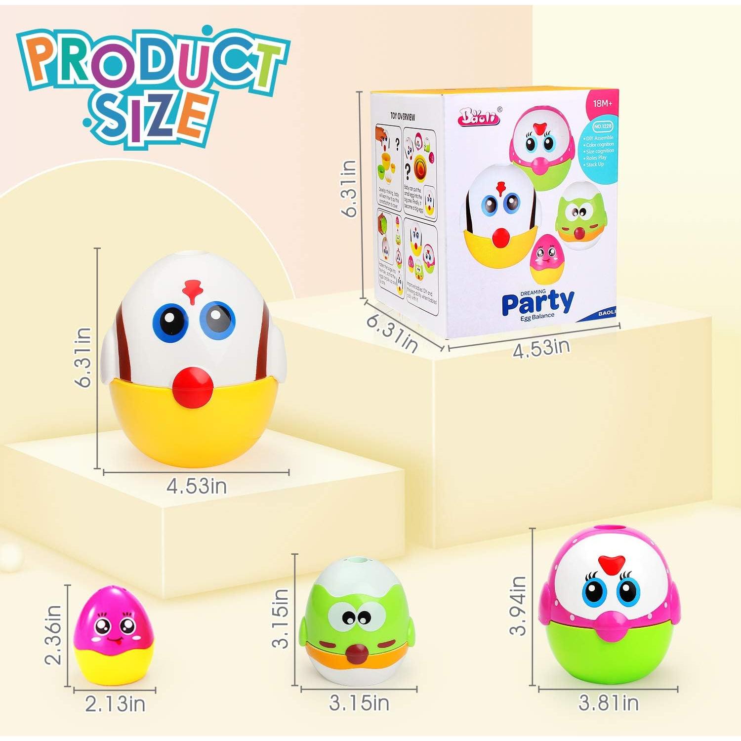 Juguetes de Huevo de Pascua LUKAT 8 Pcs Apilables y Anidables