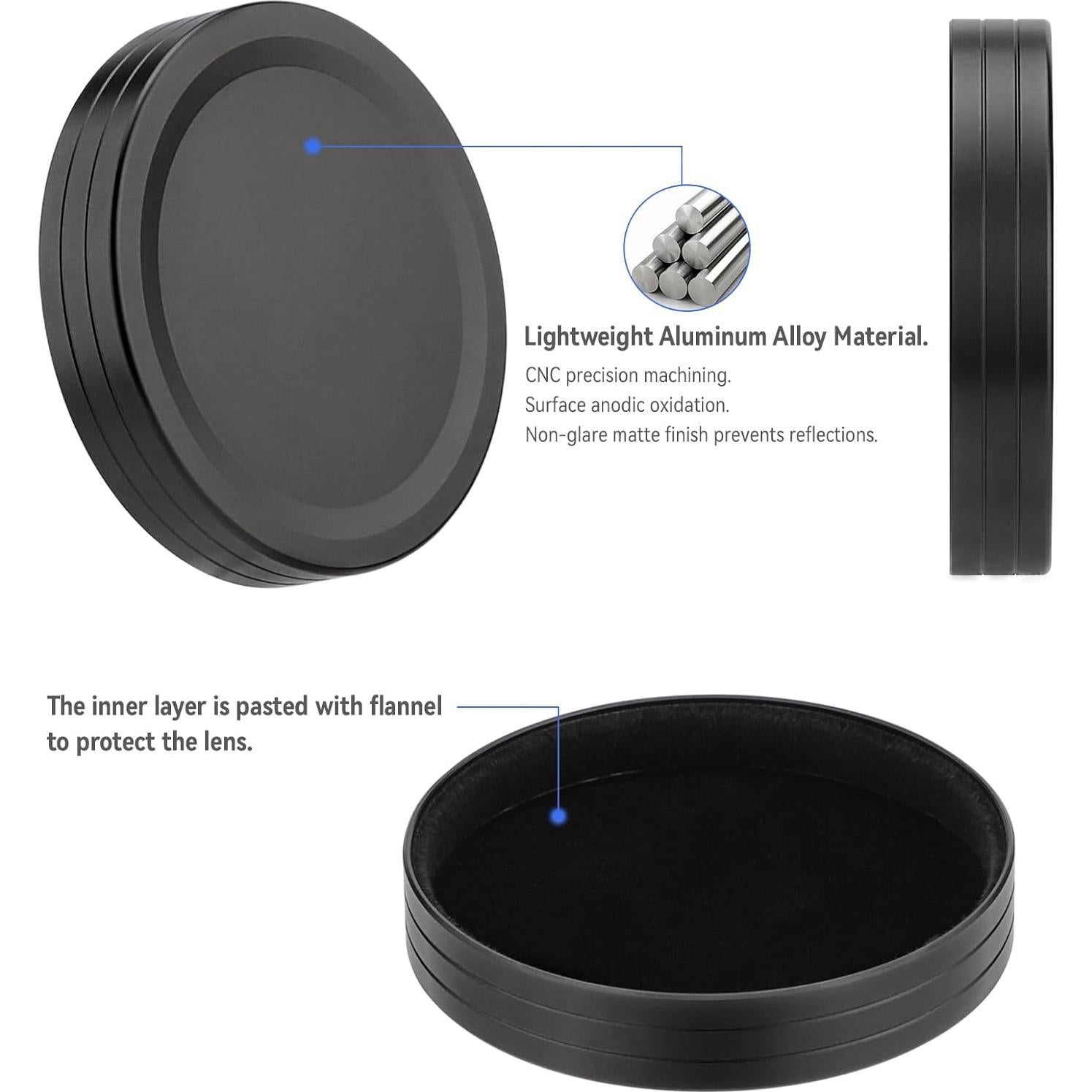 Haoge Metal Lens Cap for Fujifilm Instax Mini Evo Film Photo Camera Accessories Lens Cover,Black