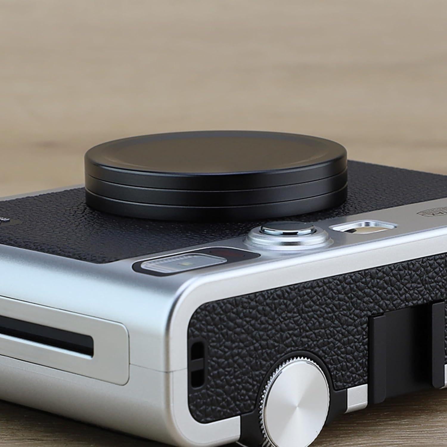 Haoge Metal Lens Cap for Fujifilm Instax Mini Evo Film Photo Camera Accessories Lens Cover,Black