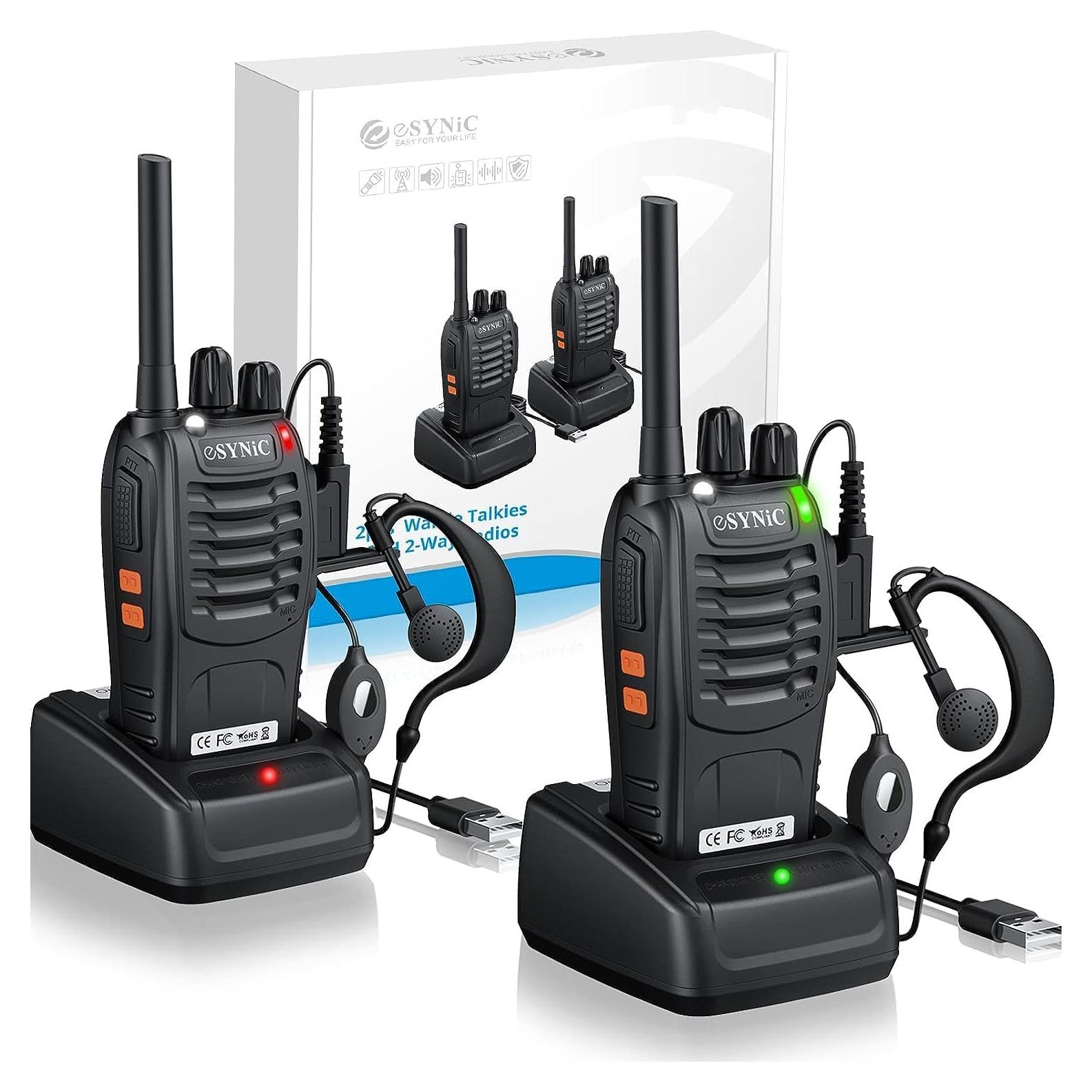 Walkie Talkies eSynic 2 Pack Profesionales 5KM Recargables