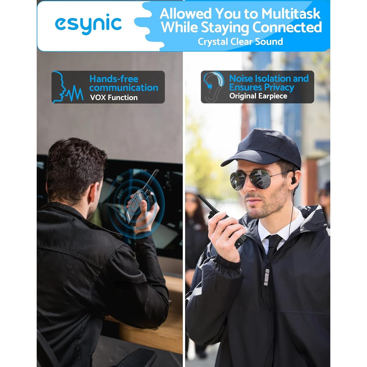 Walkie Talkies eSynic 2 Pack Profesionales 5KM Recargables