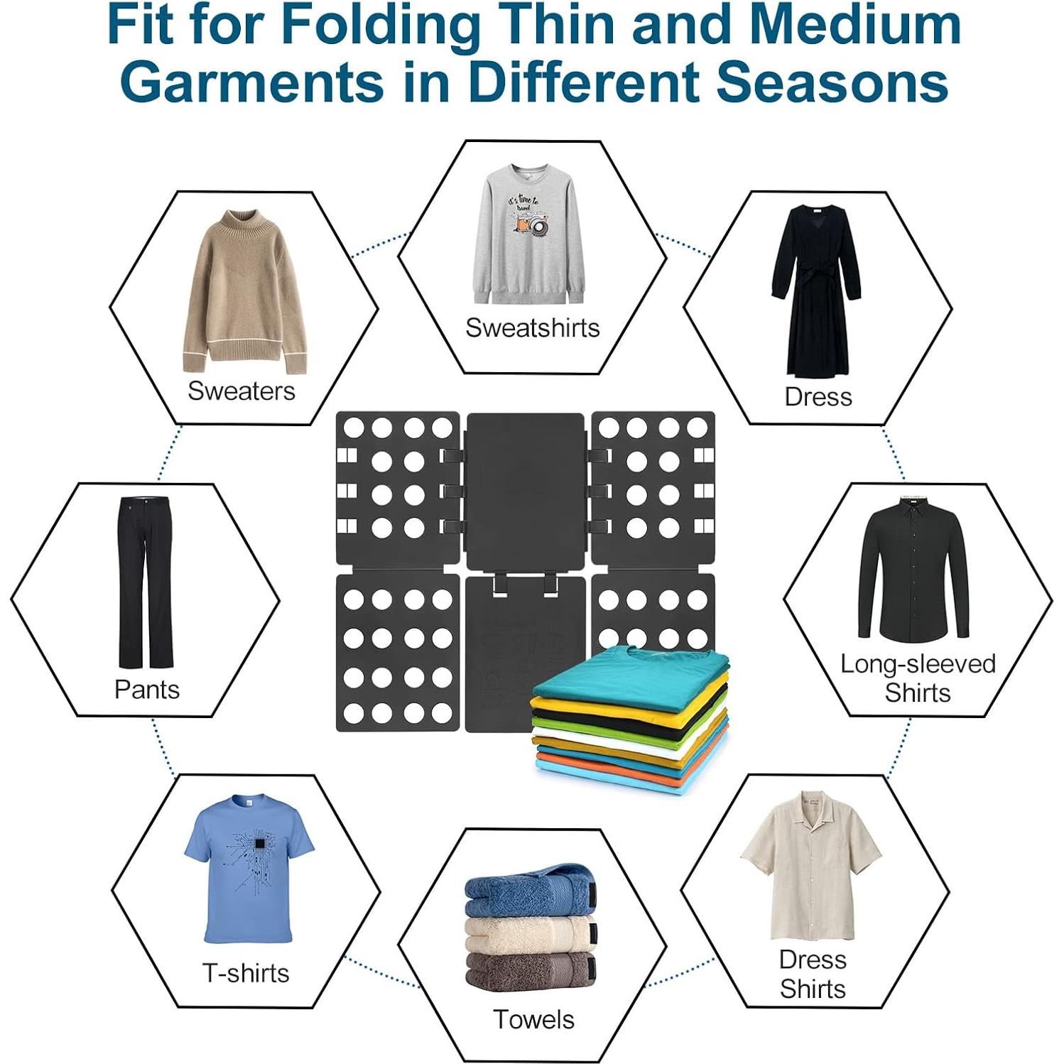 Tabla de Pliegue de Camisas Sealegend V1 Negra 28.4x21.8 cm