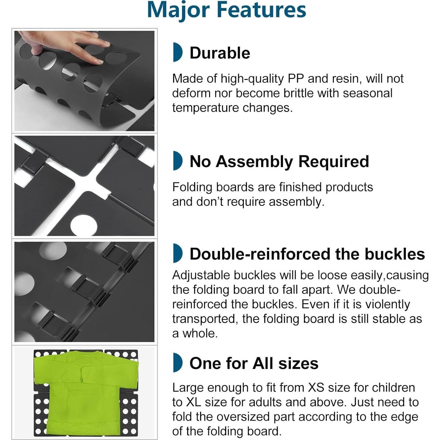 Tabla de Pliegue de Camisas Sealegend V1 Negra 28.4x21.8 cm