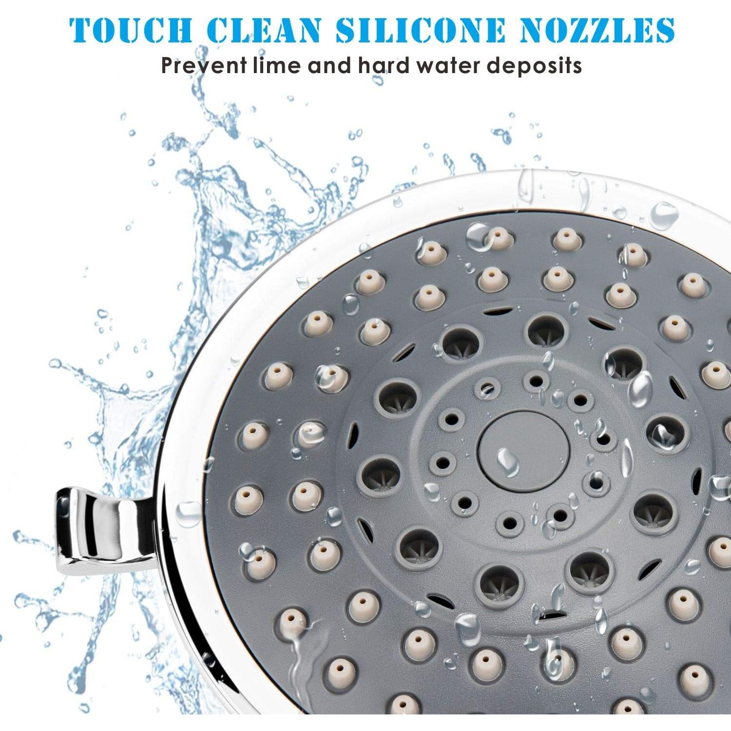 Cabezal de Ducha Voolan 4" Alta Presión 5 Configuraciones Cromado