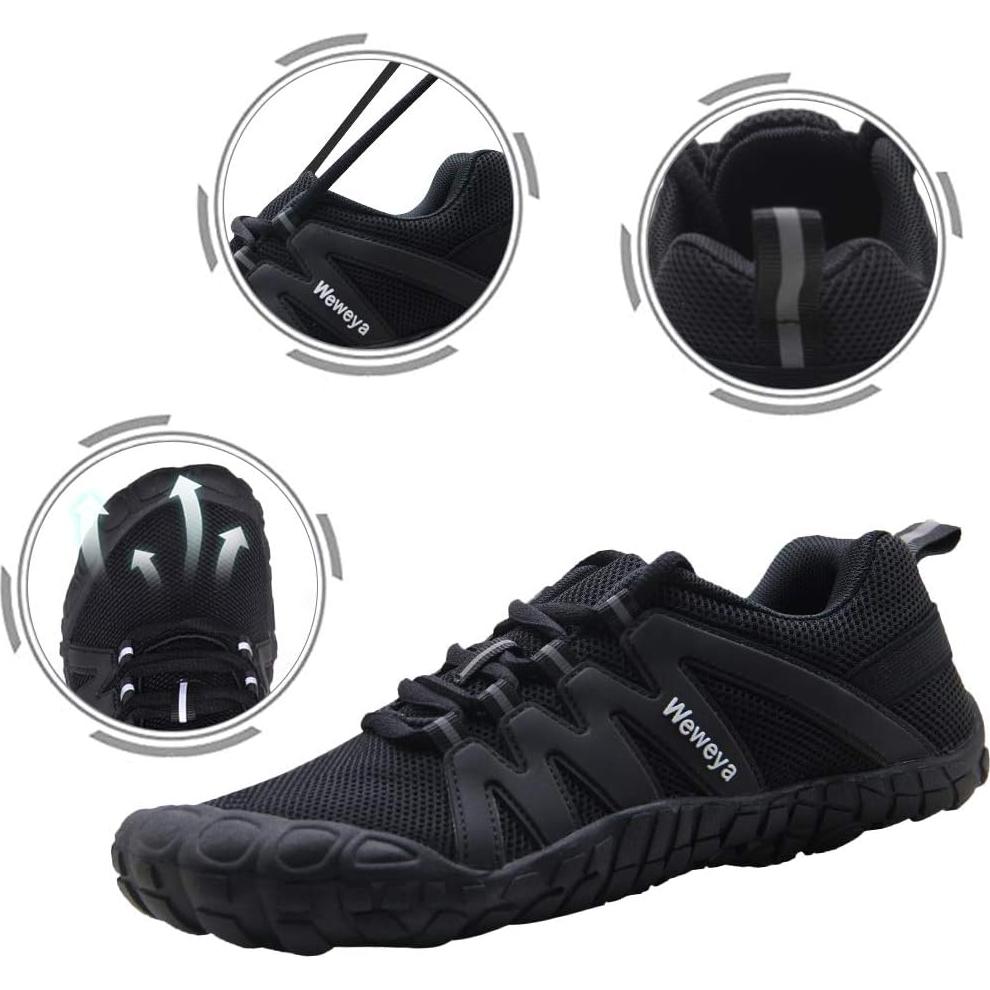 Zapatos Weweya Barefoot Mujeres Minimalistas Negro Talla 5