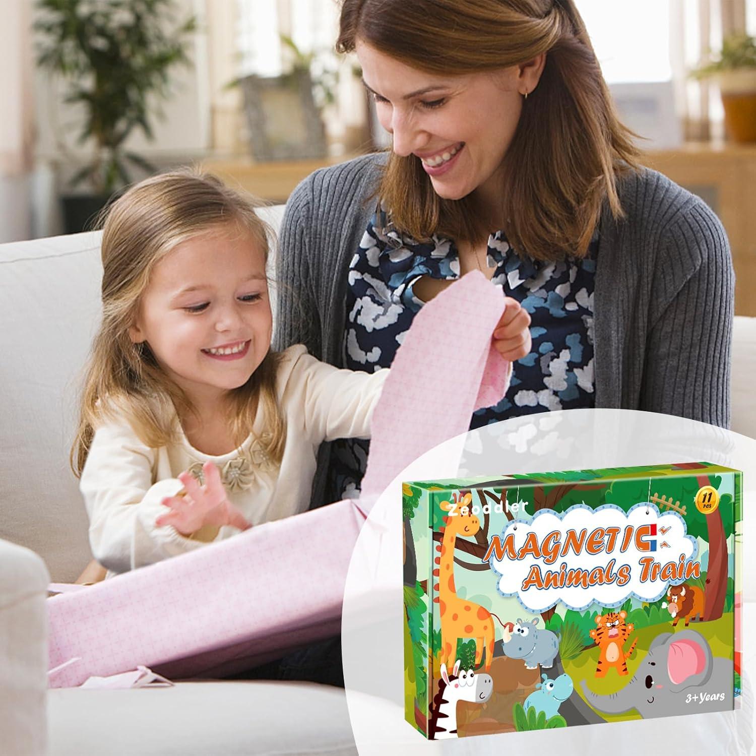 Set de Tren de Animales de Madera Zeoddler 11 Piezas Montessori