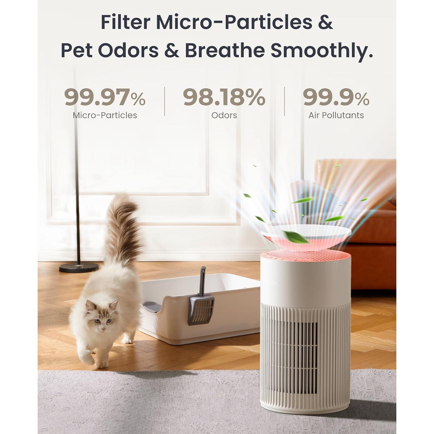 Purificador de Aire SwitchBot para Hogar Grande 336.5 m² 20dB