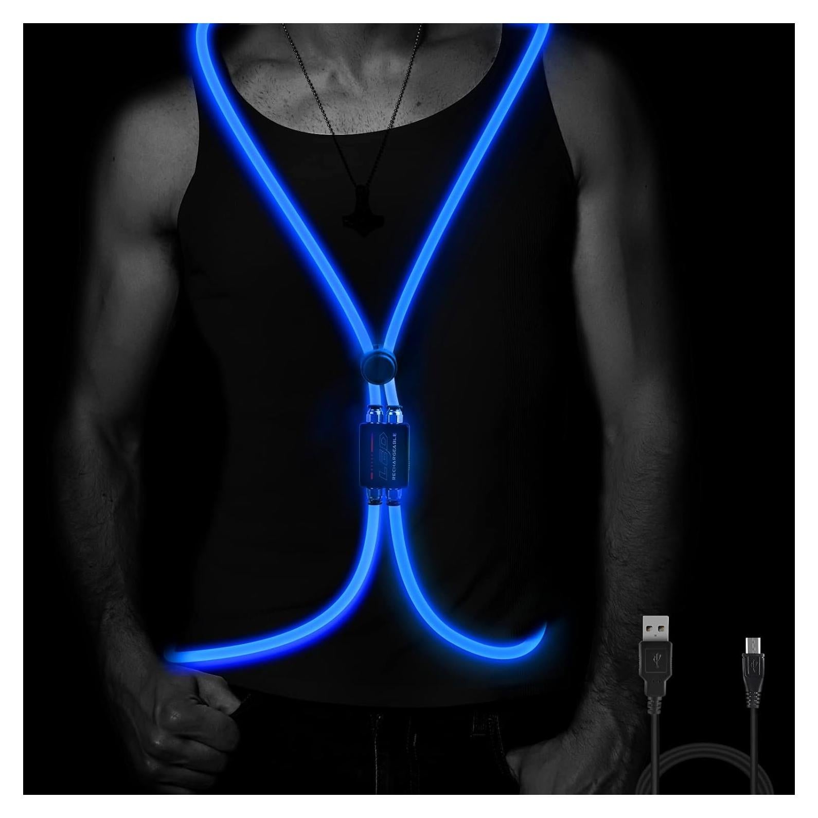 Chaleco Reflectante LED Esonstyle Azul para Correr y Ciclismo