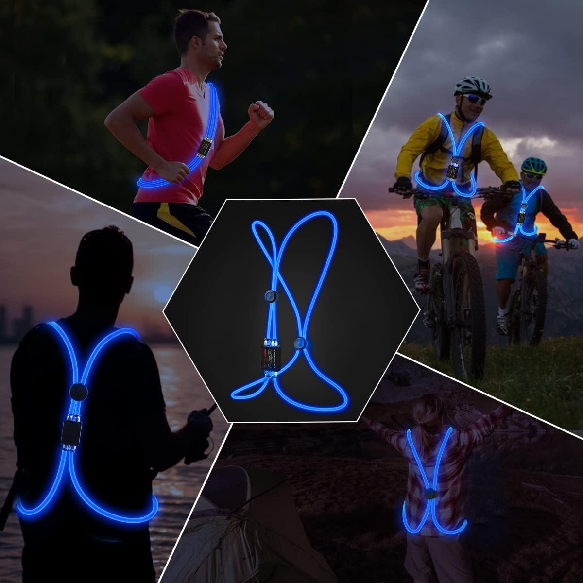 Chaleco Reflectante LED Esonstyle Azul para Correr y Ciclismo