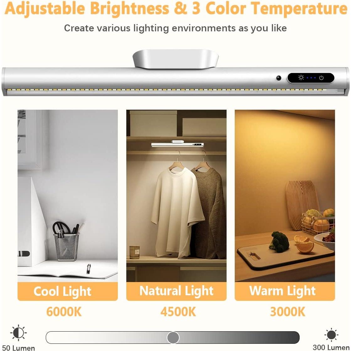 Tira de luz LED recargable Hapfish 37.5cm, control remoto, plata