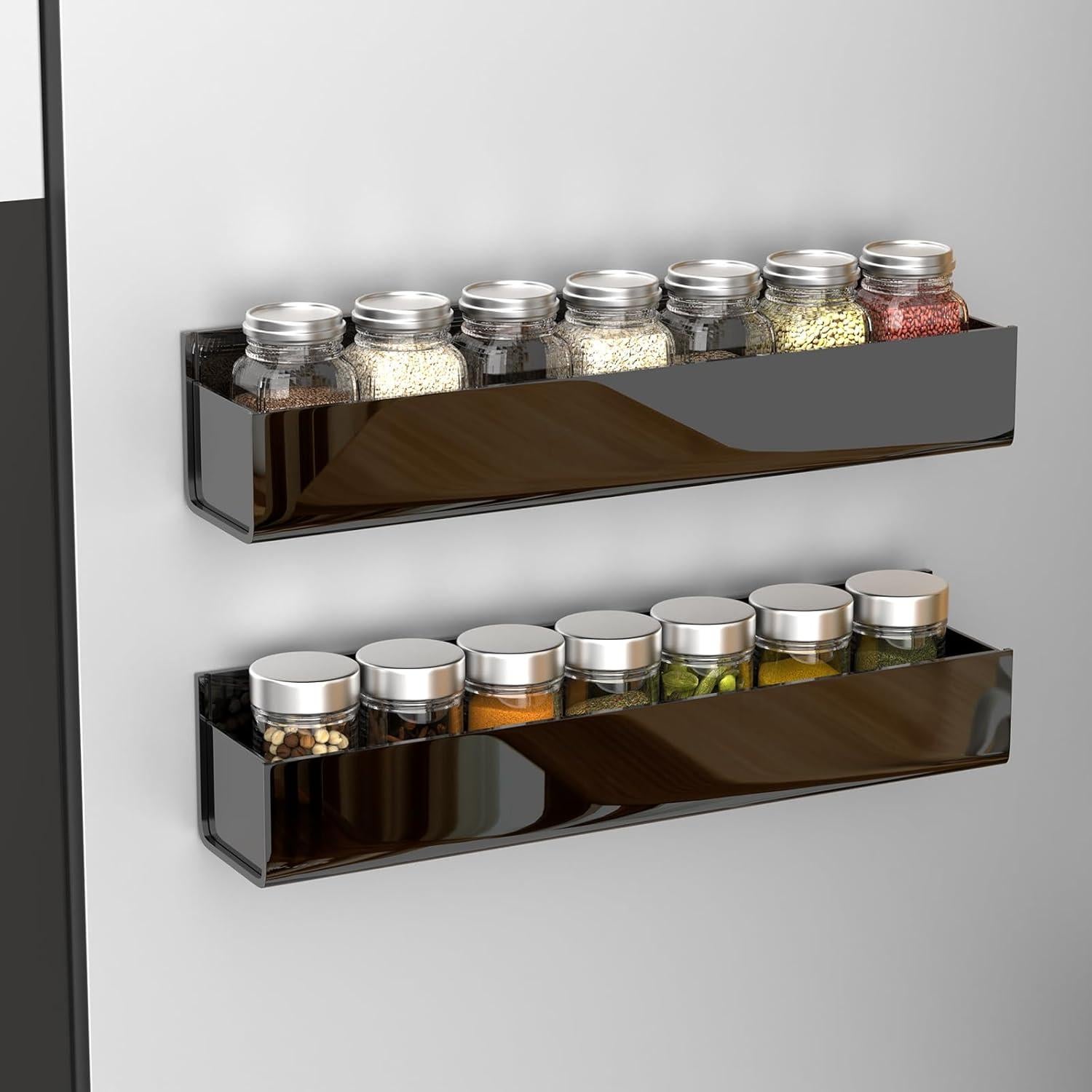 Organizador de Especias Acrílico Adhesivo PMMASTO Negro - 4 Paquete