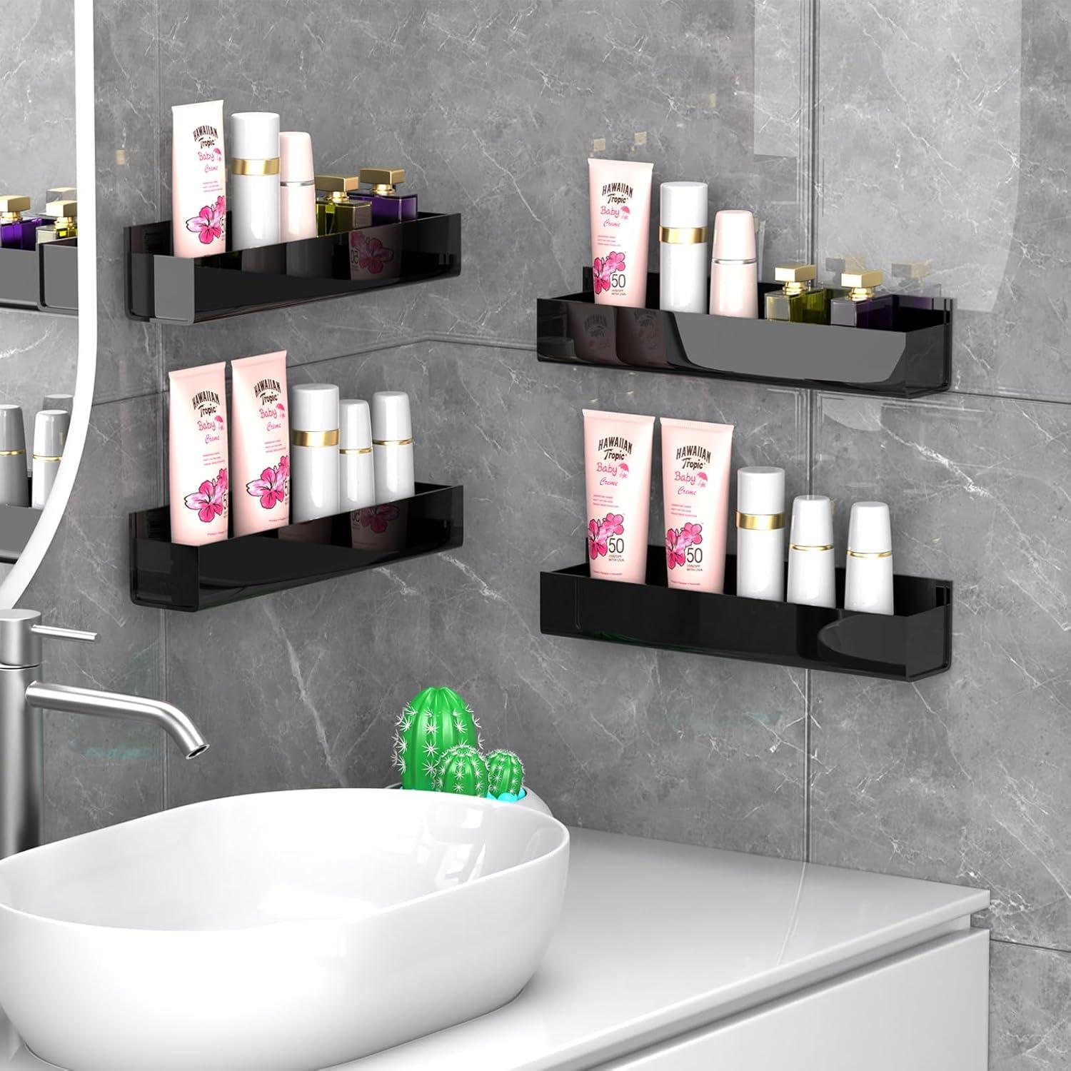 Organizador de Especias Acrílico Adhesivo PMMASTO Negro - 4 Paquete