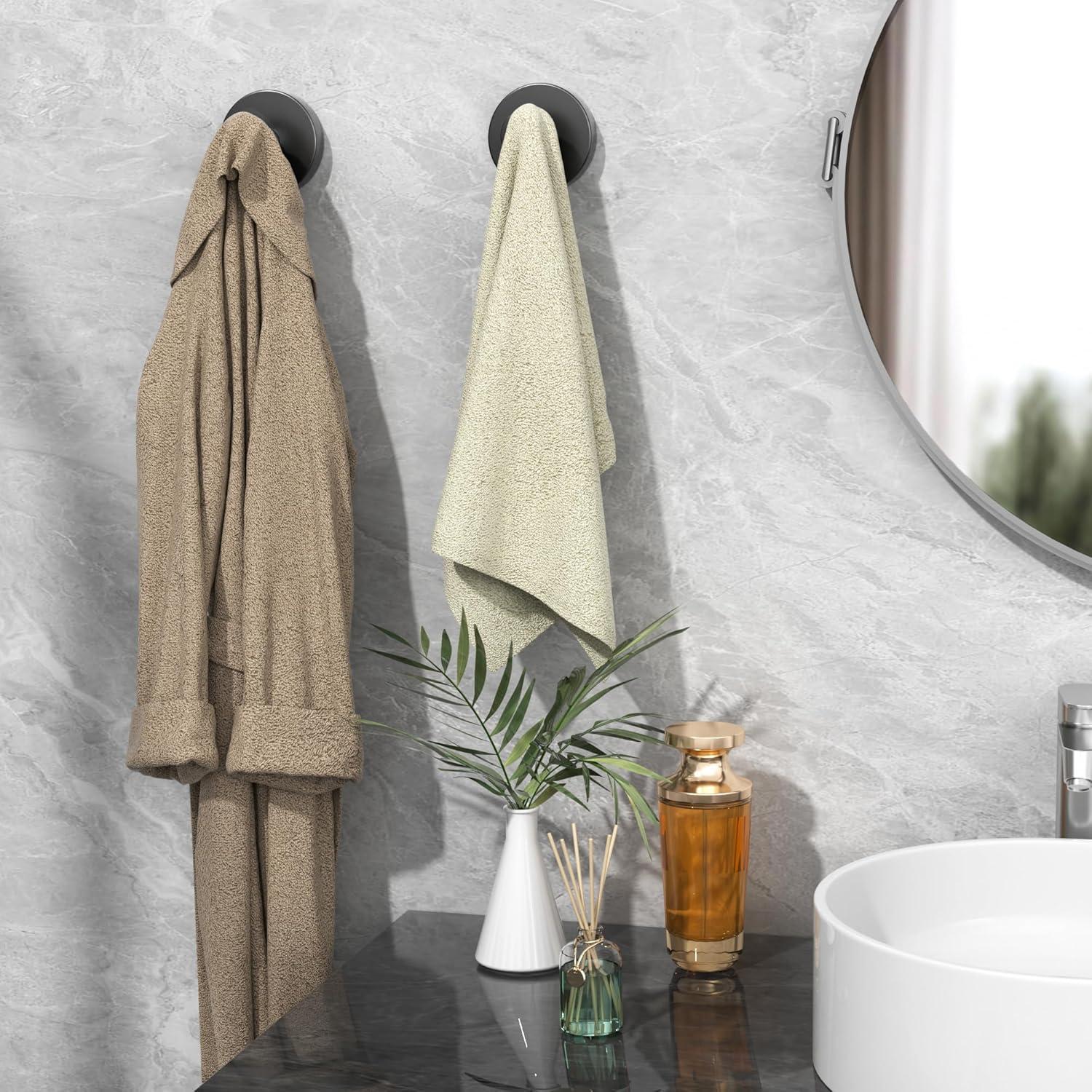 Ganchos de Ventosa Ninth Five para Ducha y Baño - 4 Piezas Negro