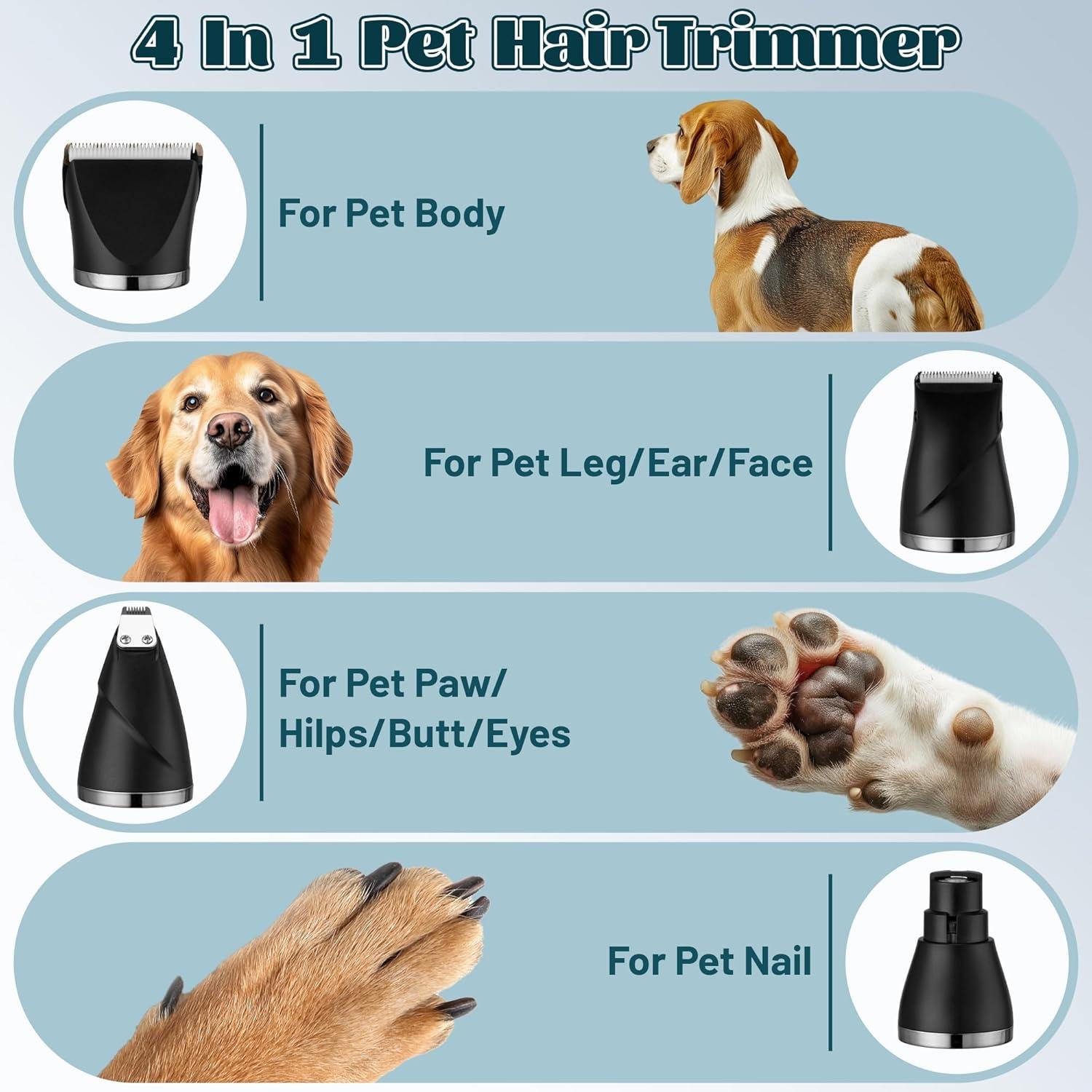 Kit de Aseo para Perros MALLMALL6 4 en 1 Batería 2000mAh