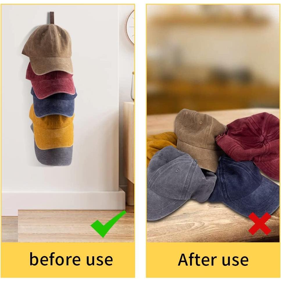 Soporte para Gorras de Béisbol SOEWIOU 3 Estantes Madera Marrón