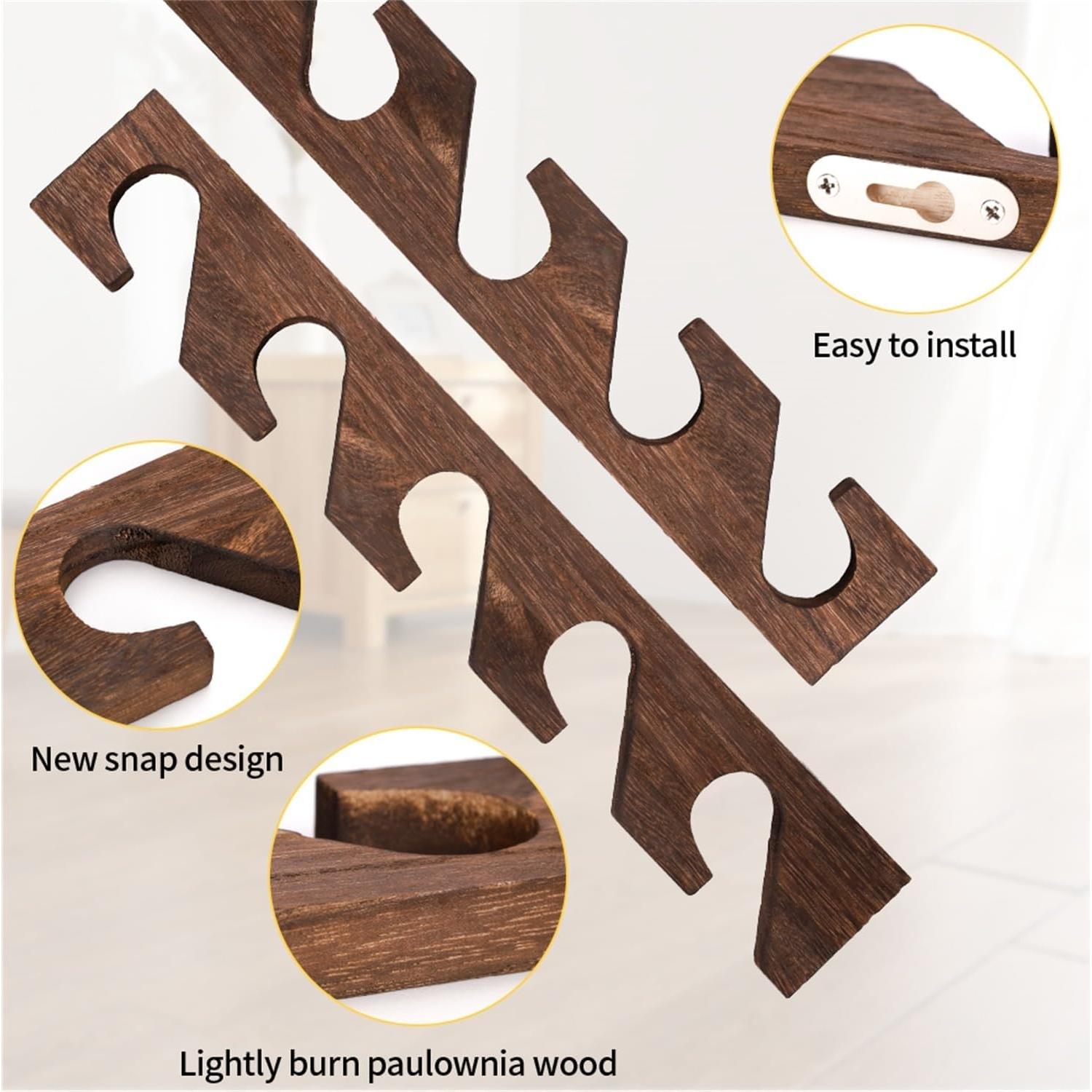 Soporte para Gorras de Béisbol SOEWIOU 3 Estantes Madera Marrón