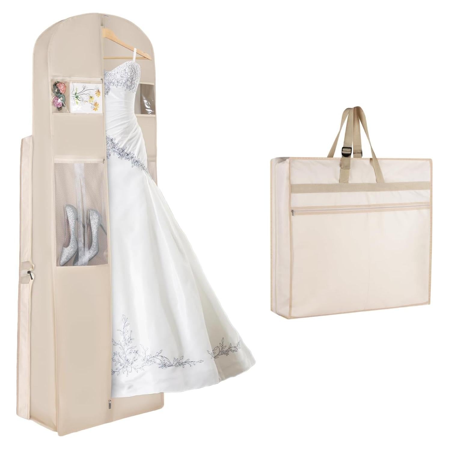 Bolsa de Vestido de Novia KEEGH 182.9 cm Beige con Bolsillos