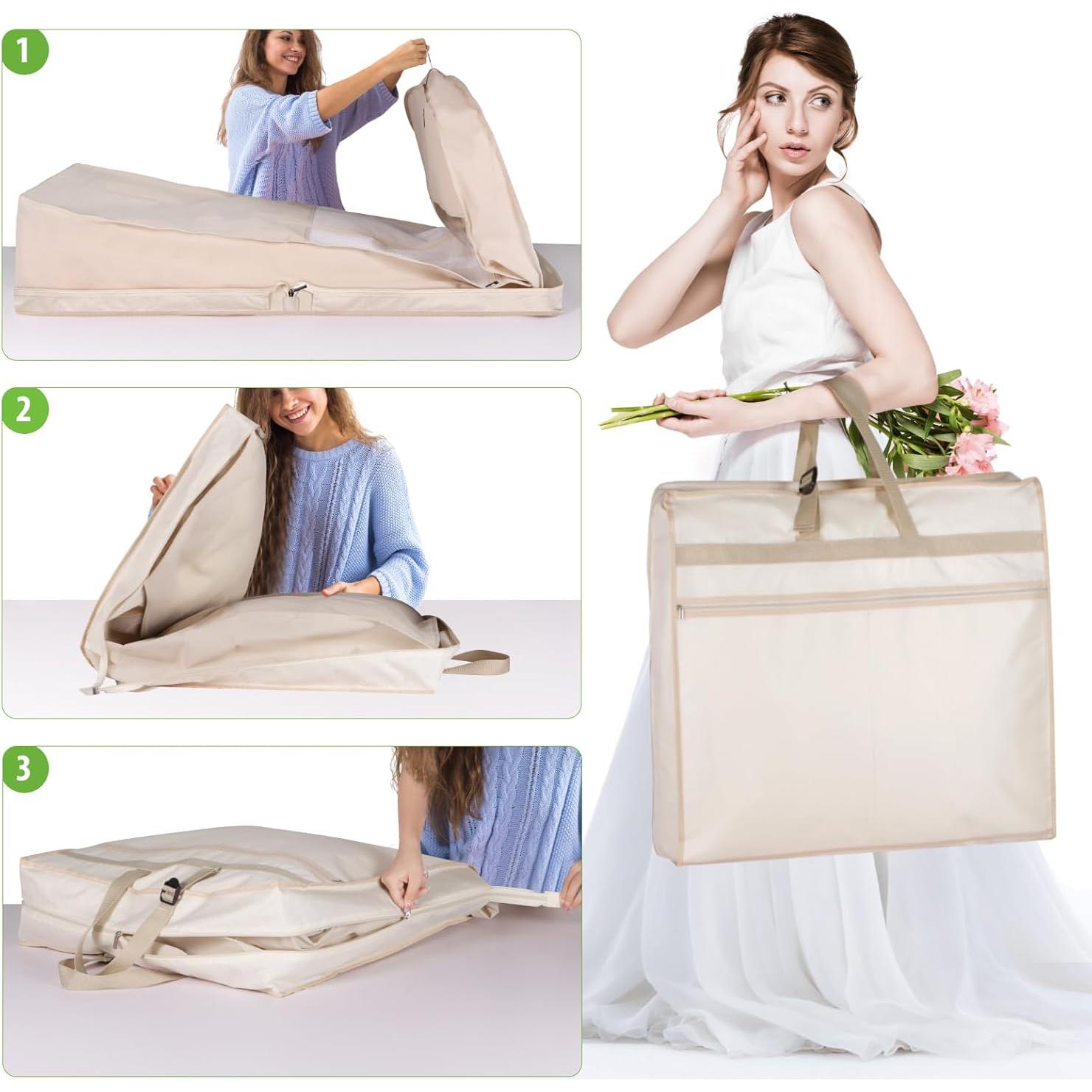 Bolsa de Vestido de Novia KEEGH 182.9 cm Beige con Bolsillos