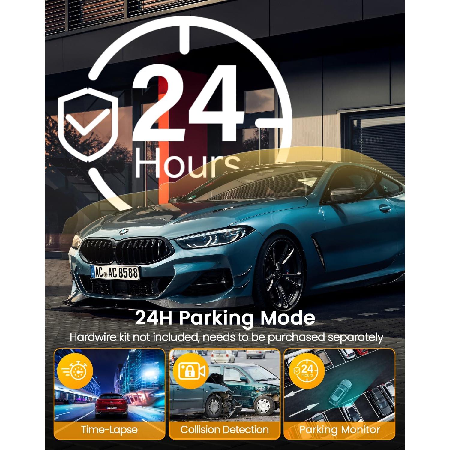 Cámara Dash IIWEY N4 4K Delantera y 1080P Trasera con WiFi