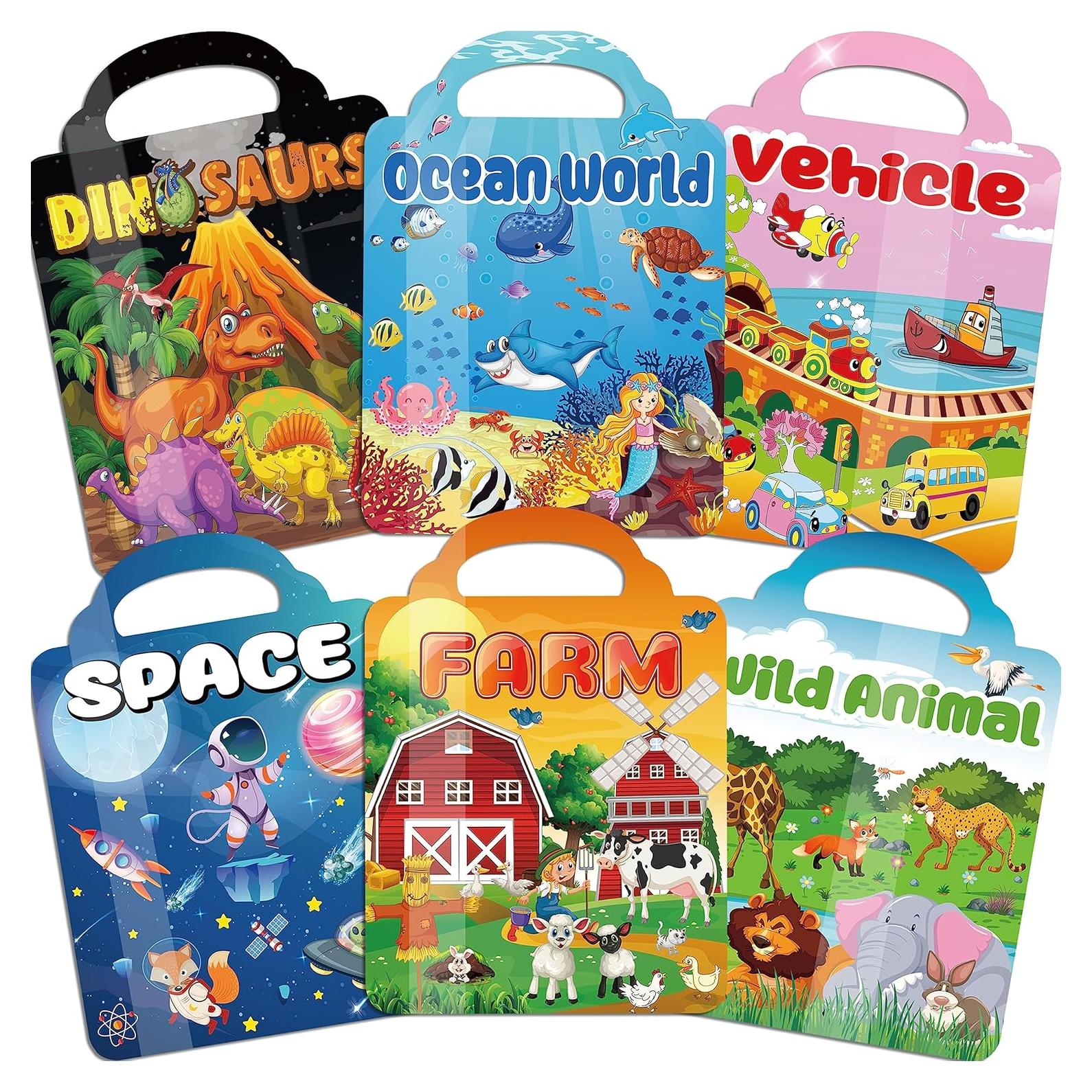 Set de 6 Libros de Stickers Puffy Kalysky para Niños 2-4 Años