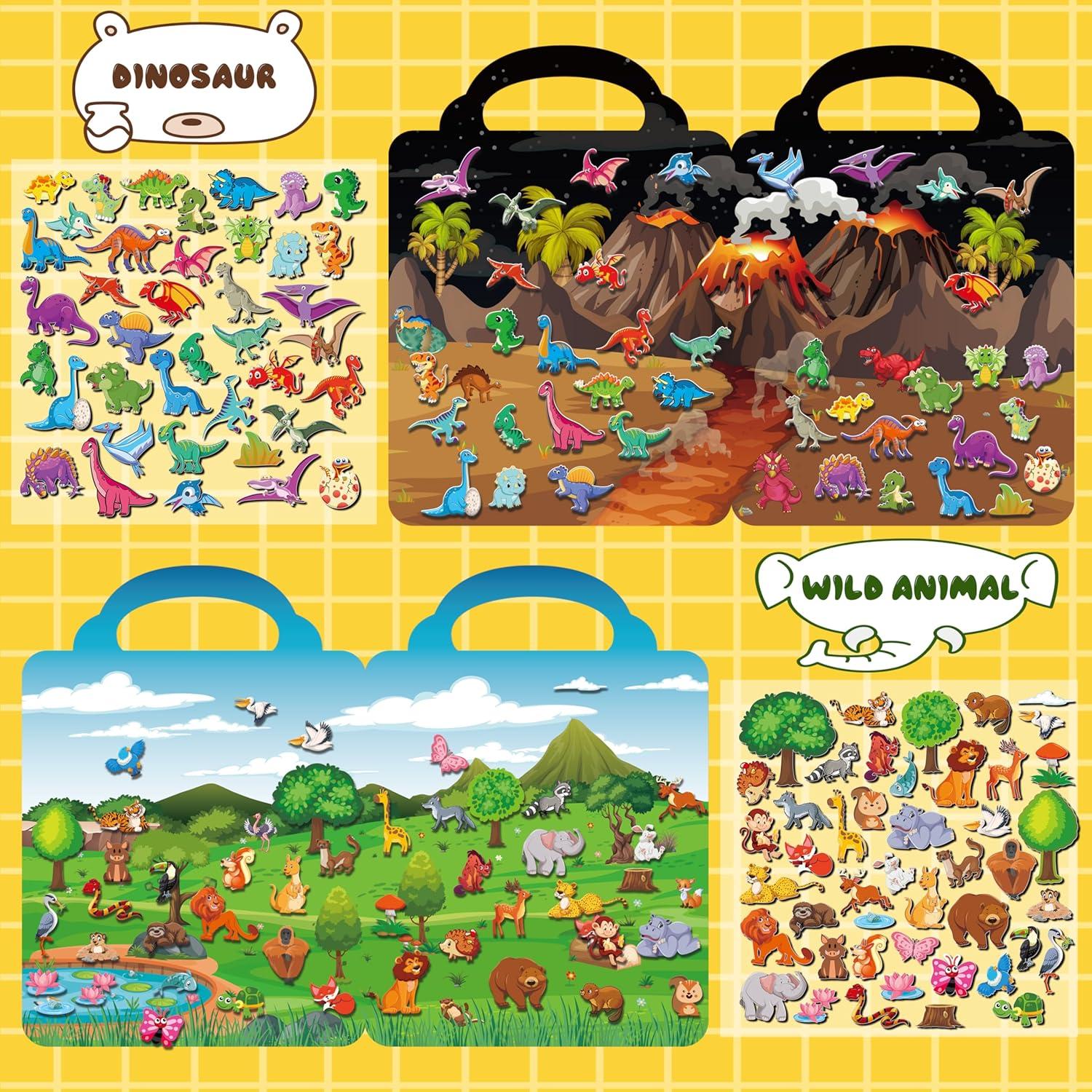 Set de 6 Libros de Stickers Puffy Kalysky para Niños 2-4 Años
