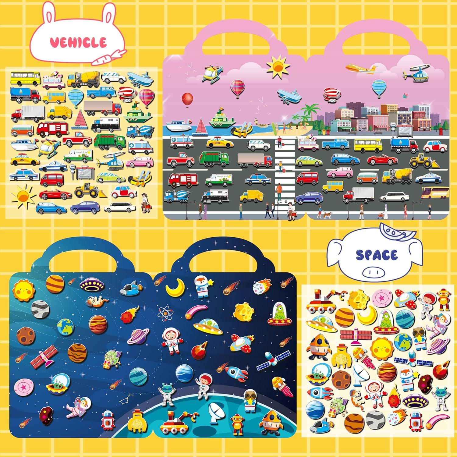 Set de 6 Libros de Stickers Puffy Kalysky para Niños 2-4 Años