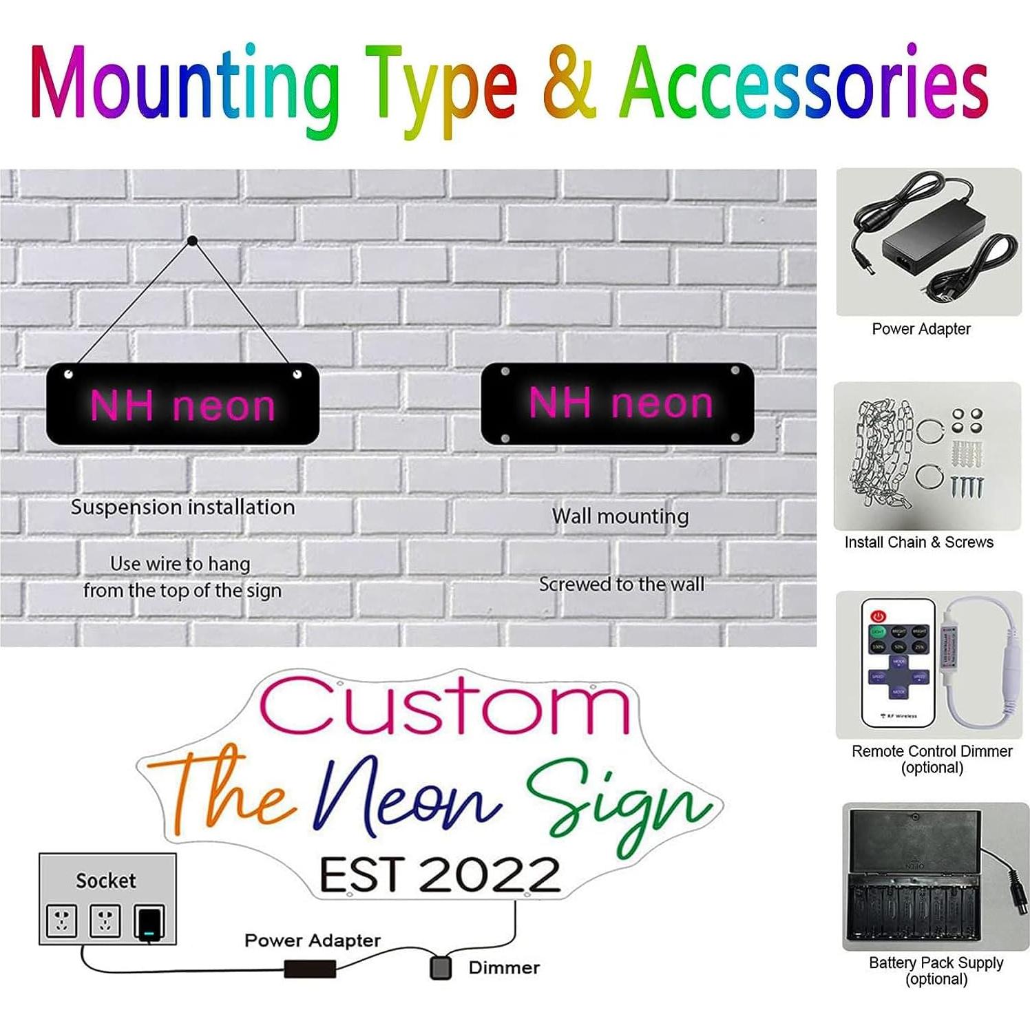 Cartel de Neón LED Personalizado TDBNEON 25.4cm x 25.4cm