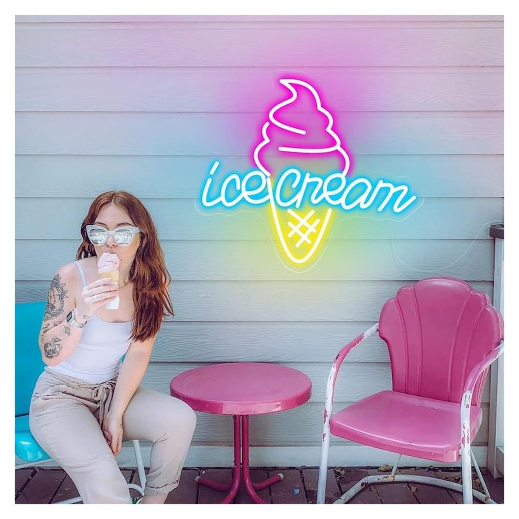 Letrero de Neón Personalizado Helado BELISAMA 35.5x40.6 cm