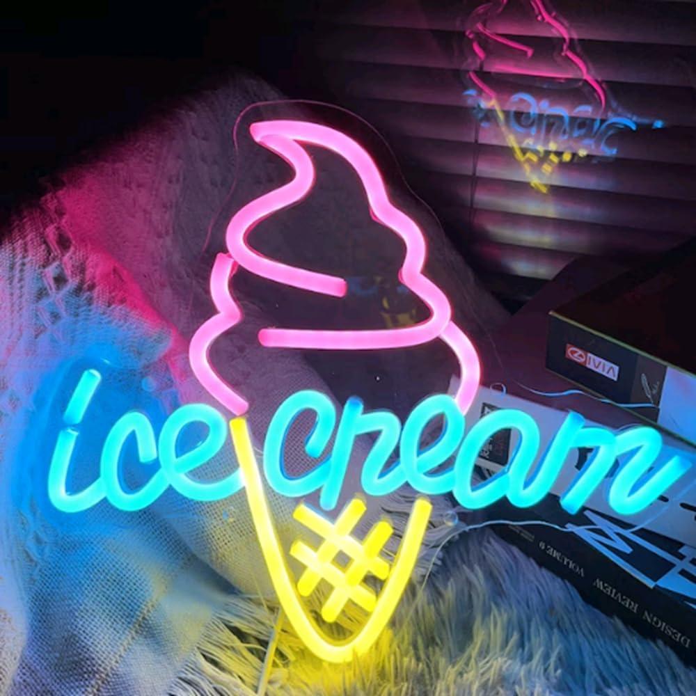 Letrero de Neón Personalizado Helado BELISAMA 35.5x40.6 cm