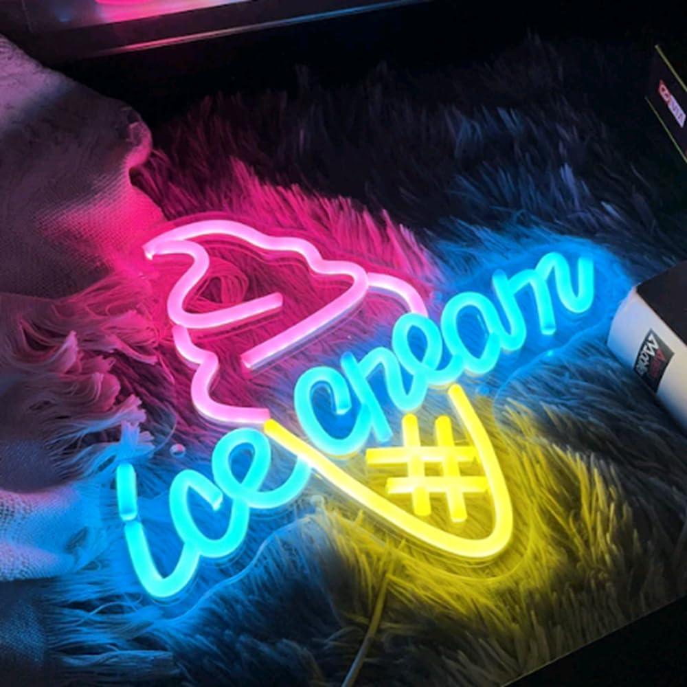 Letrero de Neón Personalizado Helado BELISAMA 35.5x40.6 cm