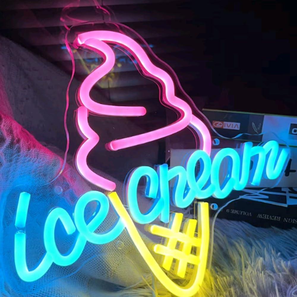 Letrero de Neón Personalizado Helado BELISAMA 35.5x40.6 cm