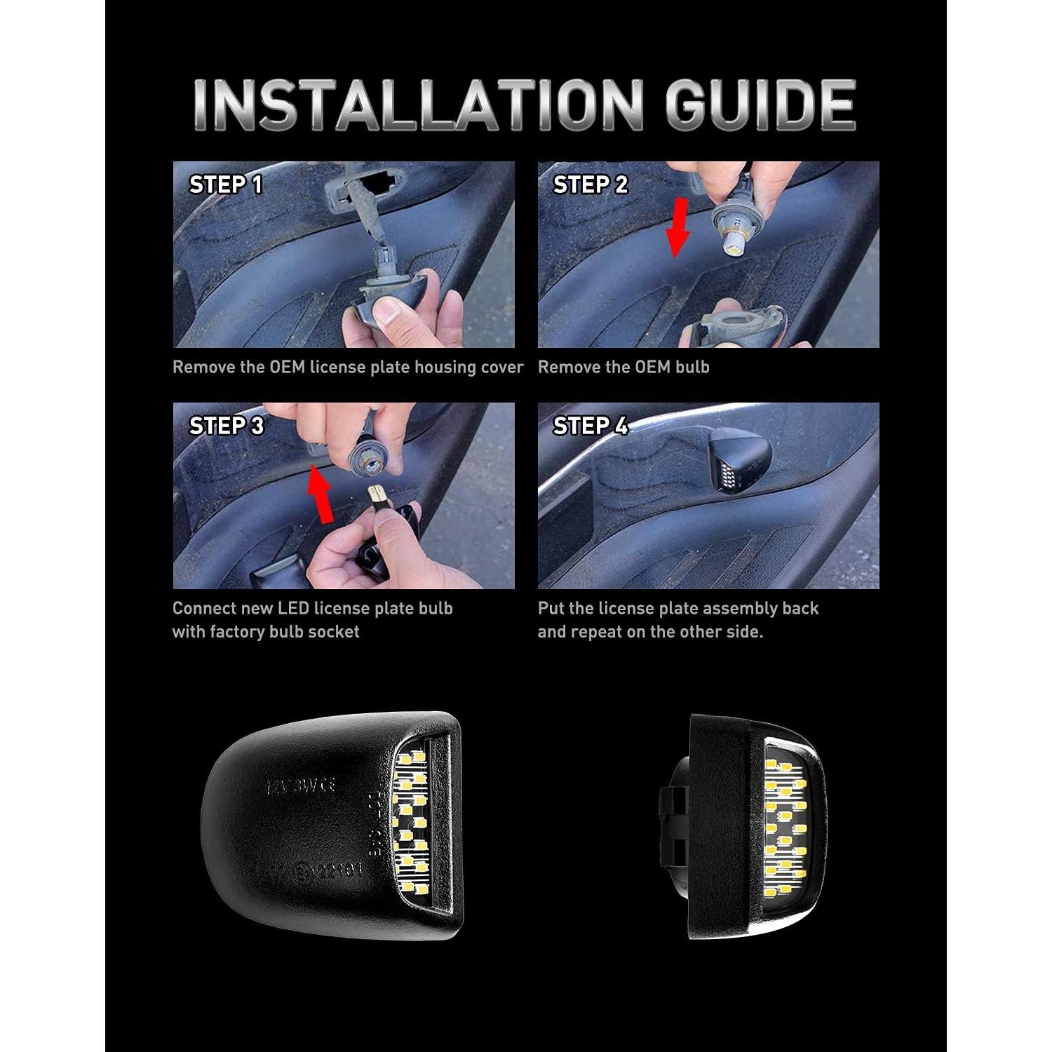 Luz de Placa LED LESAUCE 6000K para Chevy/GMC - Paquete de 2