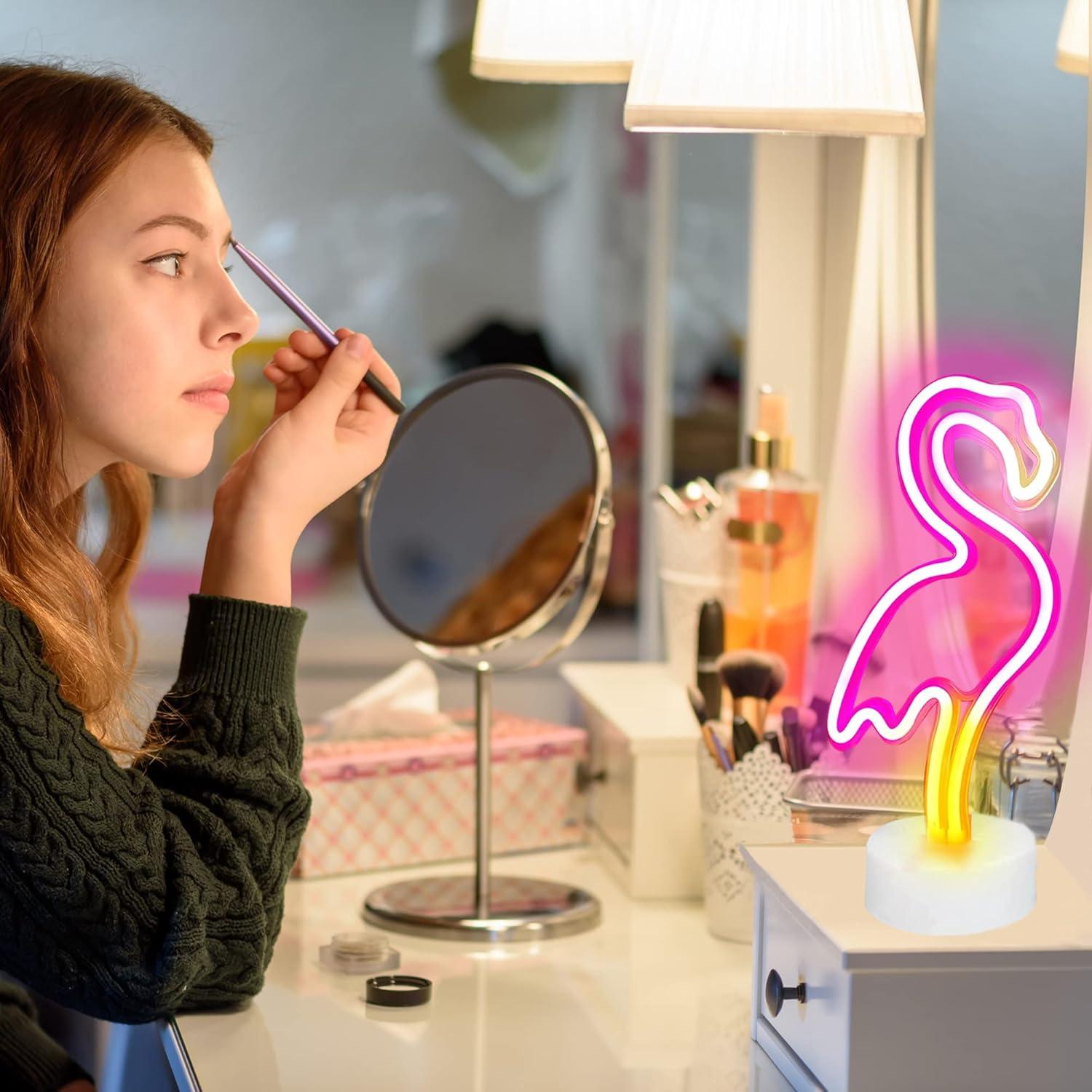 Letrero de Neón LED Flamenco YSMNDE Rosa para Decoración