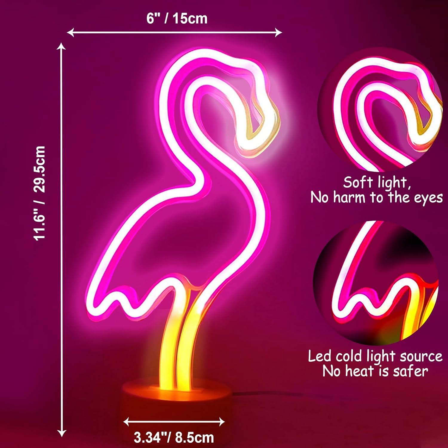 Letrero de Neón LED Flamenco YSMNDE Rosa para Decoración