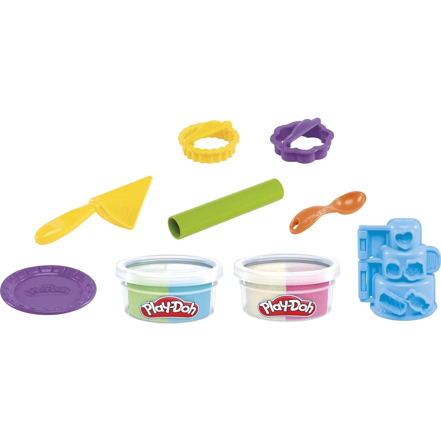 Play-Doh Juego de Tartas Pequeñas con 2 Latas Multicolor