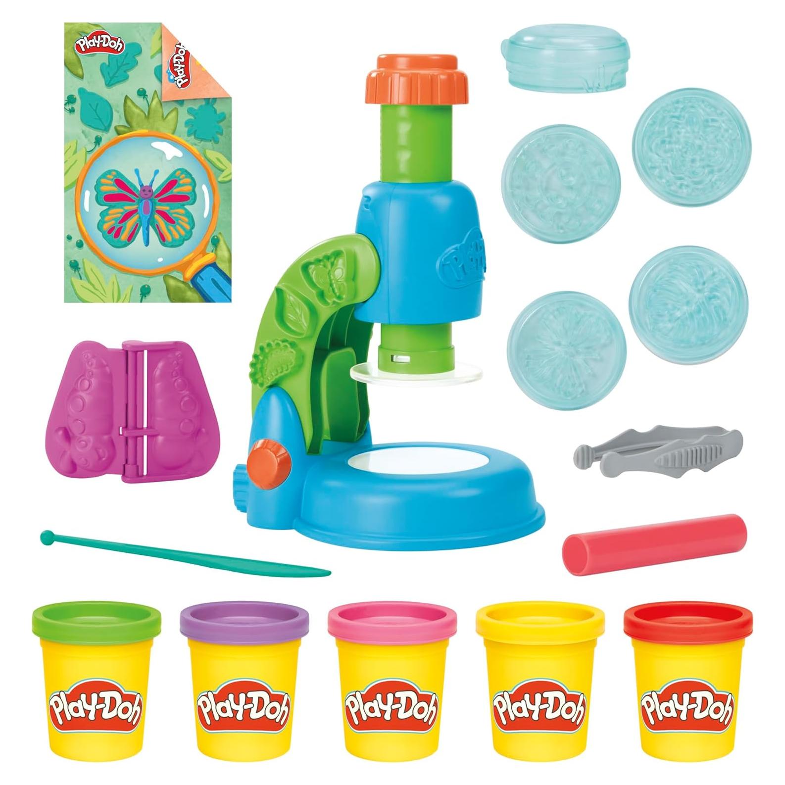 Microscopio de Juguete Play-Doh con Luz y 9 Accesorios