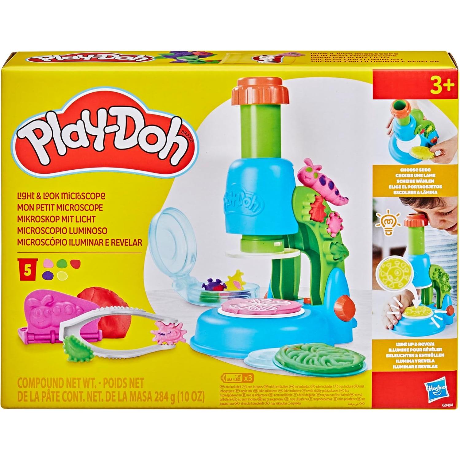 Microscopio de Juguete Play-Doh con Luz y 9 Accesorios
