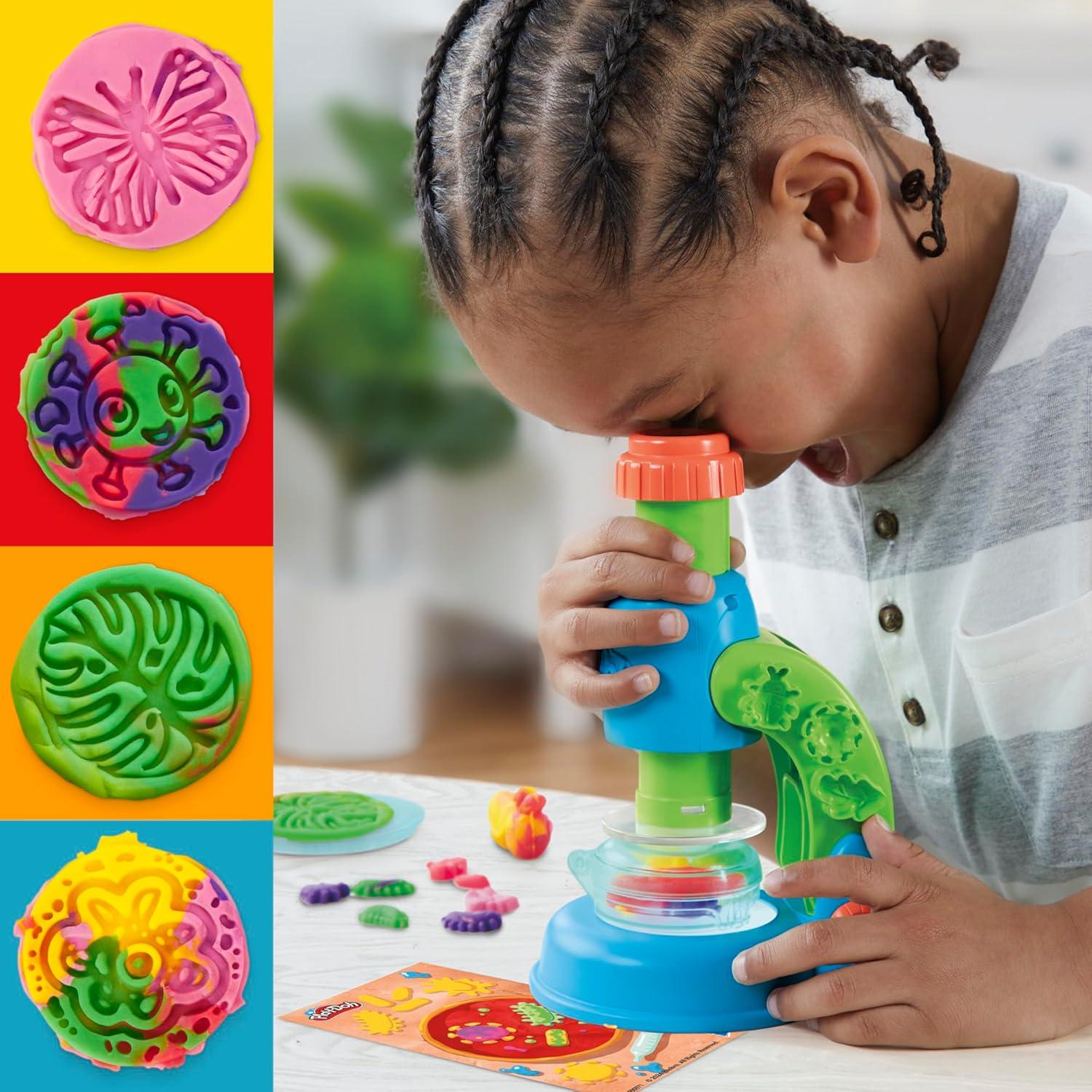Microscopio de Juguete Play-Doh con Luz y 9 Accesorios