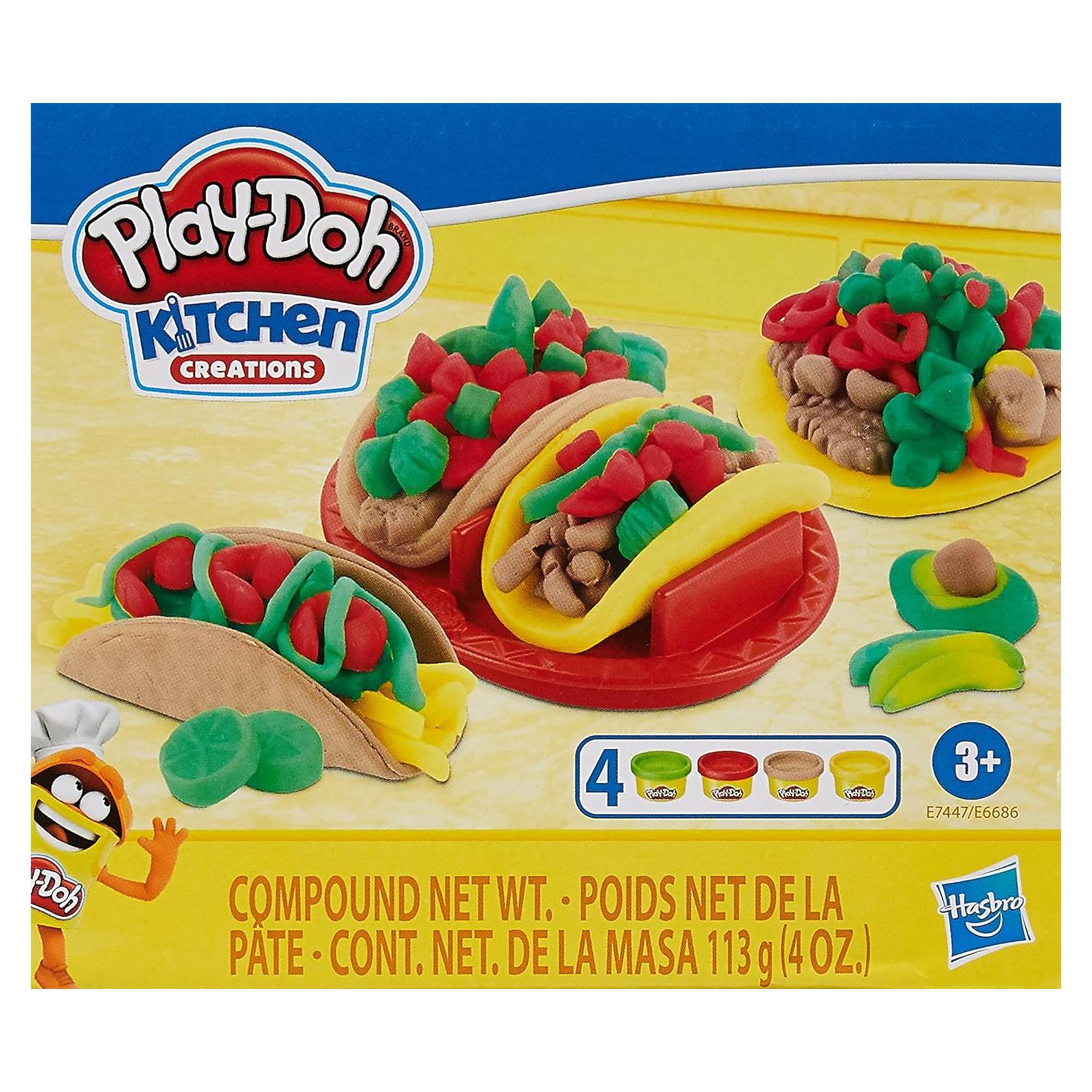 Juego de Comida Play-Doh Taco Time para Niños 3+ con 4 Colores