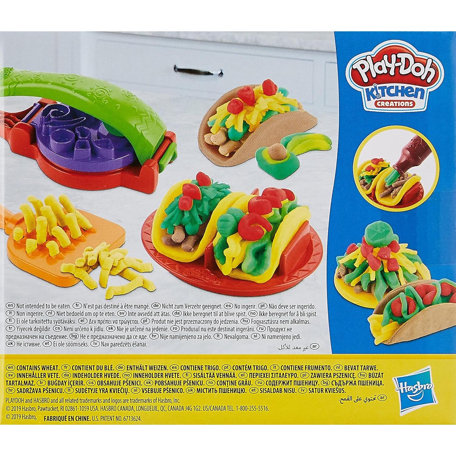 Juego de Comida Play-Doh Taco Time para Niños 3+ con 4 Colores