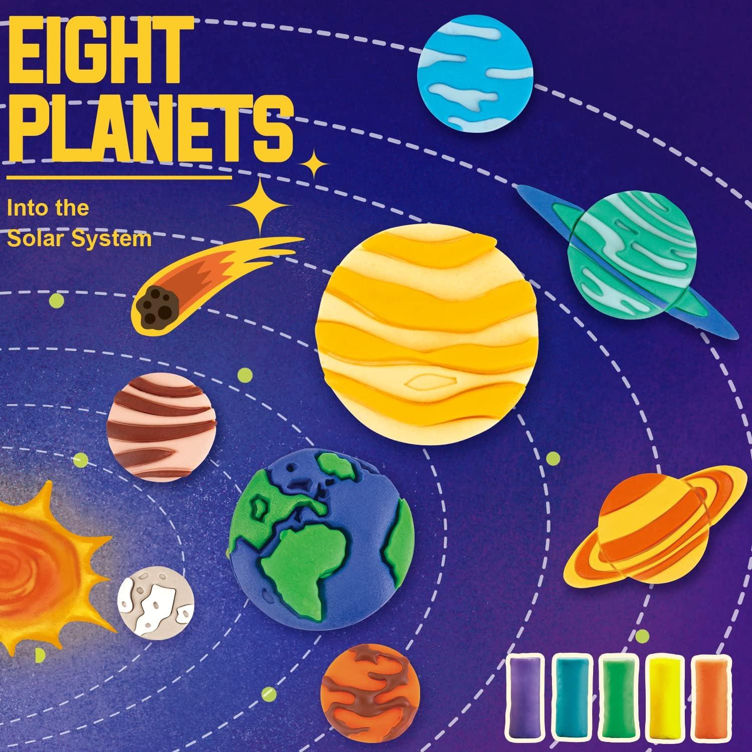 Juego de Masa de Color VConejo 14 Piezas Tema Planetas