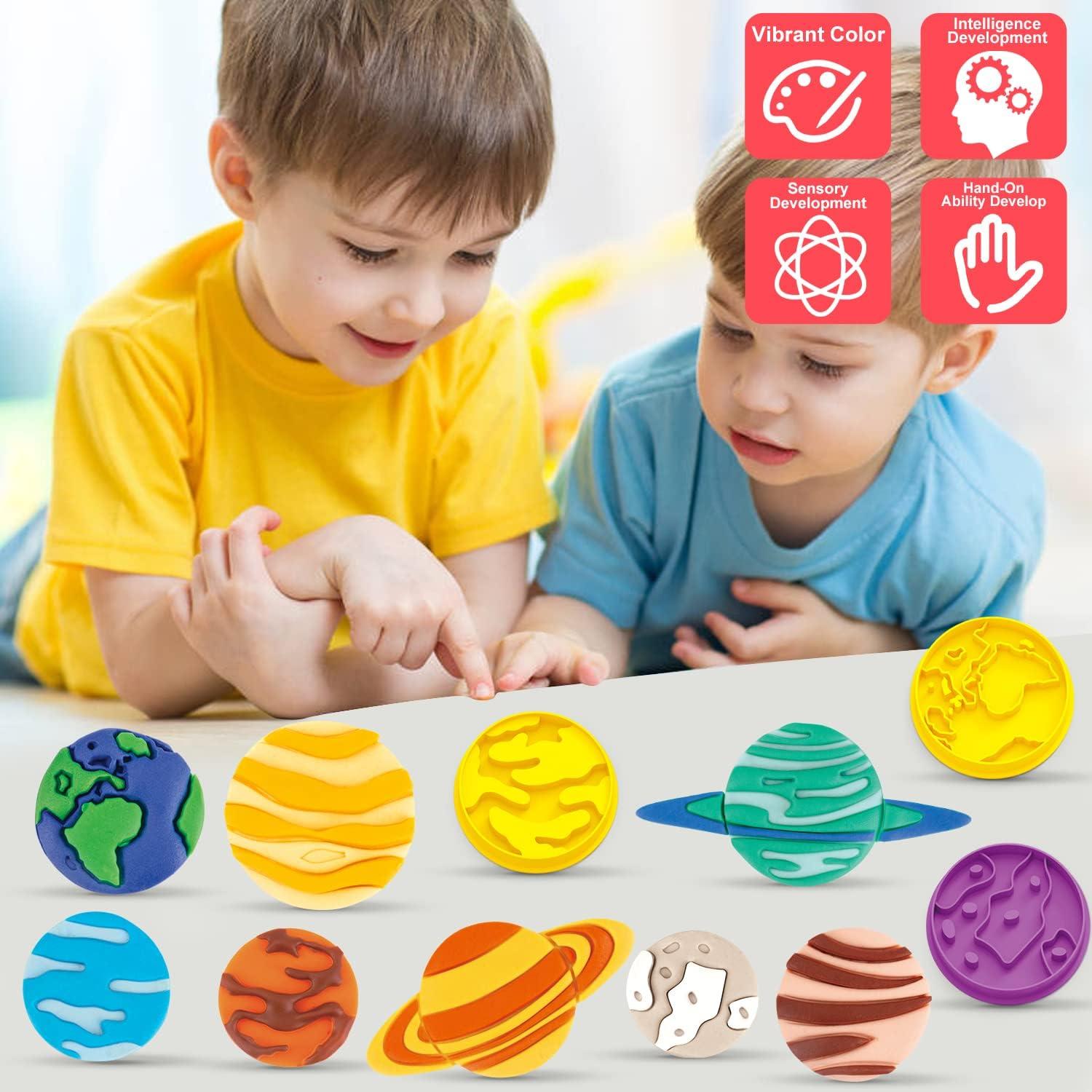 Juego de Masa de Color VConejo 14 Piezas Tema Planetas